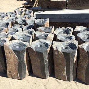 Basalt water fountain column