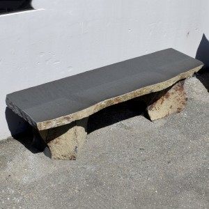 Classic basalt long garden bench