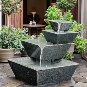 Custom Natural Granite Hollow Fountain European-Modern Style Garden Ornament for Modern Gardens