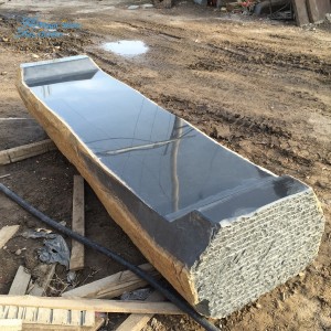 Natural Basalt Garden Bench with Polished Top