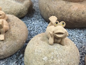 Carved Stone Frog Garden Sculpture For Sale