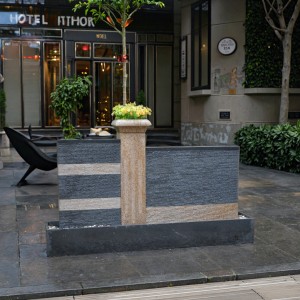 Hand Carved Outdoor Granite Stone Water Fountain Elegant Garden Decor for Courtyard