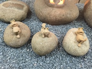 Carved Stone Frog Garden Sculpture For Sale