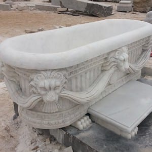 Bathroom decoration carved marble stone bathtub
