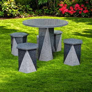 Outdoor granite stone table and chair set