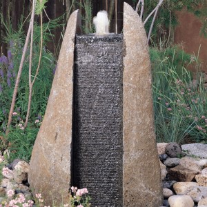 Outdoor Basalt Rock Garden Waterfall Fountain Ornaments Stylish Vintage Decor