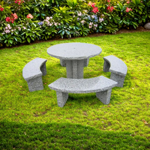 Granite furniture table and chair set
