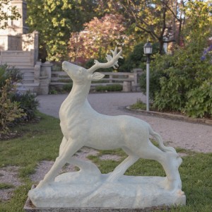 Lifelike Stone Deer Sculpture Yard Art Collection