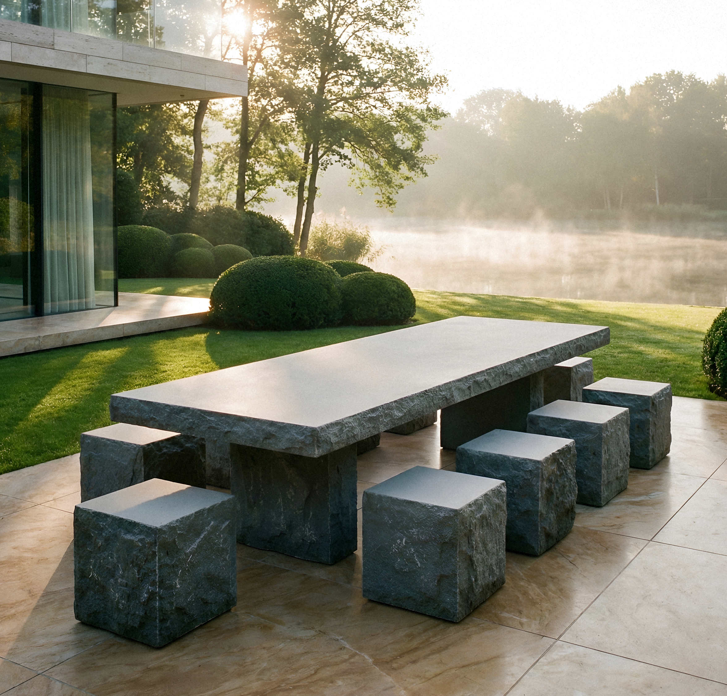 Basalt Table and Seat: Timeless Outdoor Furniture for Every Landscape