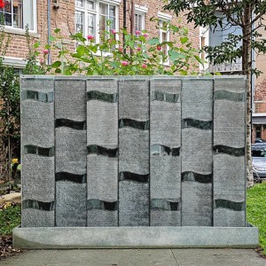 Outdoor Rectangle Shape Sandstone Cascade Wall Fountain Water for Garden Patio Backyard