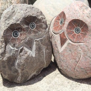 Small Solar Stone Decorative Owls Statue for sale