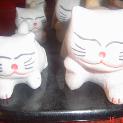 Chinese wholesale Marble Basin -
 Small stone ornament cat sculpture – Magic Stone
