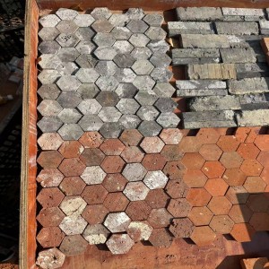 Grey Mosaic Tile Brick Wall Tiles Retro Clay Mineral Decor for Villa Bar Sintered Technique Solid Firebricks Function