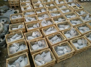 Dark Grey Granite LED Light Garden Fountain Hand Carved Natural Stone Product for Villas