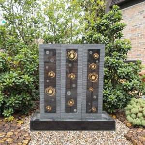 Large Classic and Modern Granite Water Fountain Handmade with LED Waterproof and Artificial Design