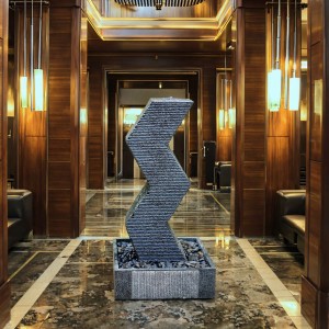 Small Grey Granite Water Fountain European Style Garden Product for Home Hotel Balcony Decoration