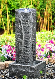 Outdoor Natural Granite Stone Waterfall Fountains Rectangle-Shaped Bali Basin with Flowing Water Feature for Garden Ornaments