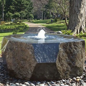 Tranquil Courtyard Centerpiece Basalt Column Water Fountain