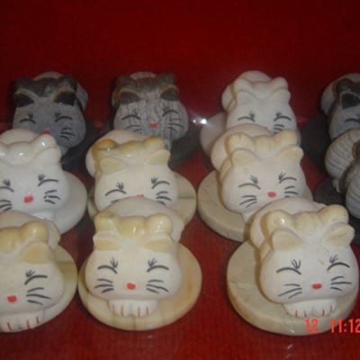 8 Year Exporter Granite Water Fountain Feature -
Cat stone carving figurine – Magic Stone detail pictures