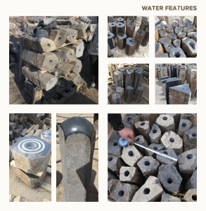 Natural Finish Basalt Column Fountain for Gardens