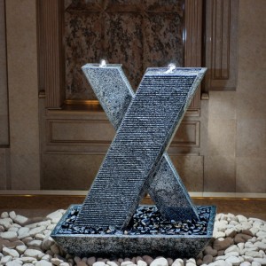 Small Grey Hand Carved Granite Water Fountain Indoor and Outdoor Home Decor for Hotels Stone Garden Products