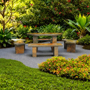 2021 hot sale cheap granite garden table and chairs