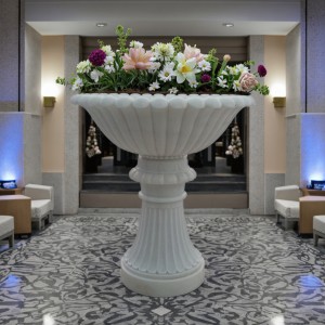 Elegant White Marble Flower Pot for Indoor Decor