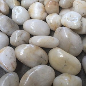 ඉහළ ඔප දැමූ සුදු Pebble ස්ටෝන්, 1-2cm / 2-4cm / 3-5cm / 5-8cm