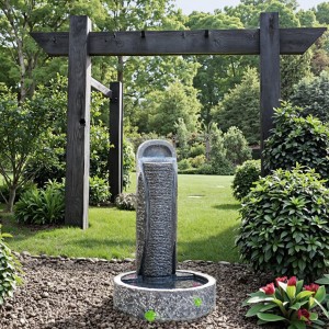 European Style Hand Carved Natural Granite Waterfall Fountain Modern & Western Outdoor Garden Ornament Made of Granite Stone