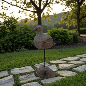 Handmade Modern Design Small Stone River Rock Statue Bird Granite Sculpture