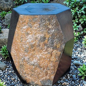 Basalt boulder fountain