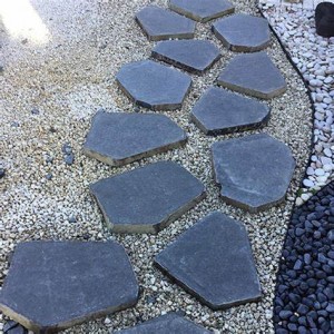 Swirl Carving Basalt Step Stone