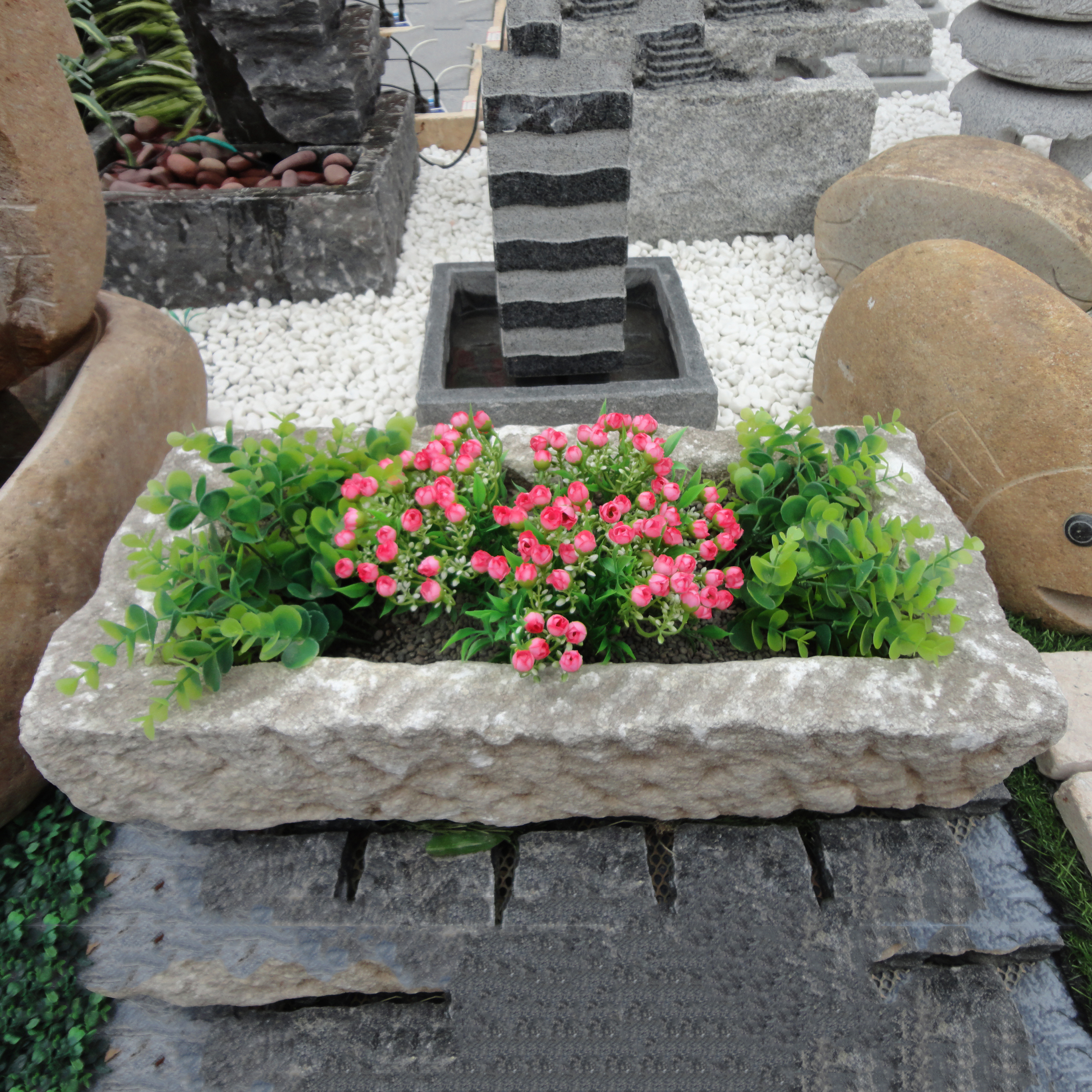Granite antiqued rectangle planter box for sale Featured Image