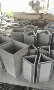 4 pieces granite flower pots set for sale