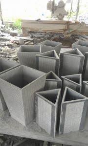 Granite stone outdoor square planter flower pots