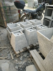 Granite stone outdoor square planter flower pots