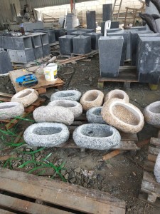 Granite planter flower pot outdoor for garden