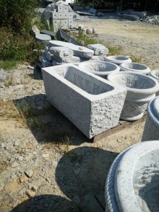 Granite stone outdoor square planter flower pots