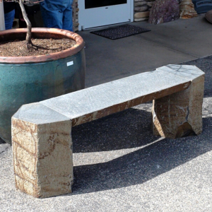 Basalt grey natural carved bench