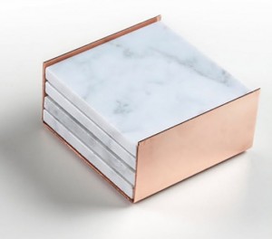 White Square Marble Stone Coasters – Polished Coasters