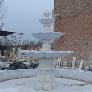 European style white marble fountain