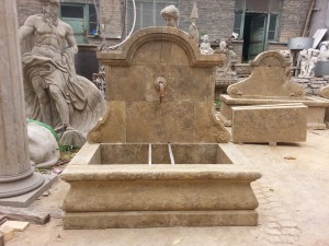 European style antiqued marble stone water fountain