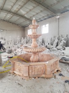Outdoor large 4 tiers marble stone carving water fountain for sale