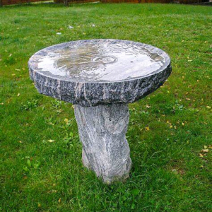 Natural granite bird bath outdoor decor