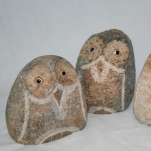 Natural rock owl statue