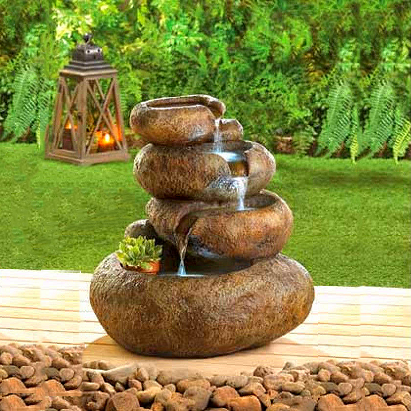 natural rock table fountain