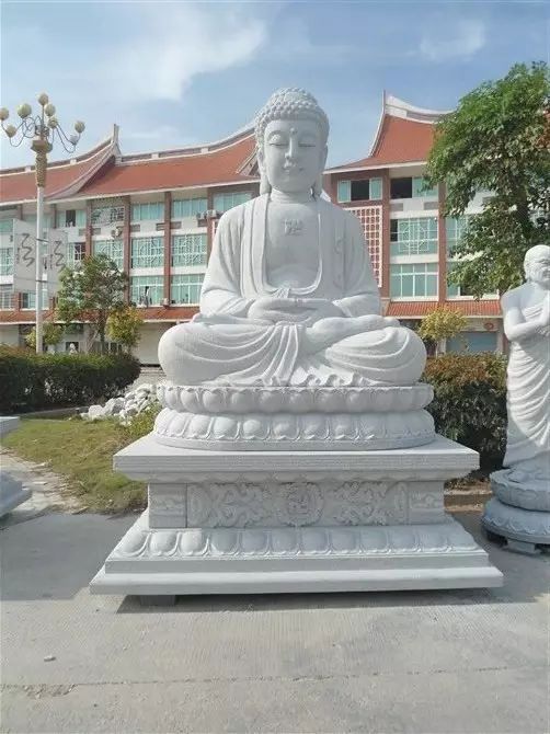 Stone Buddha statue white marble stone 