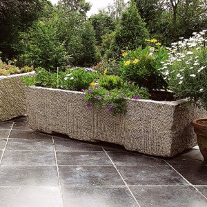 Rectangle granite planter box for garden