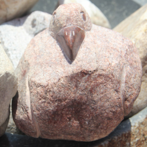 Rock stone pelican statue