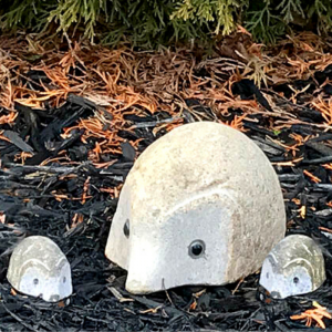 Natural rock polished hedgehog